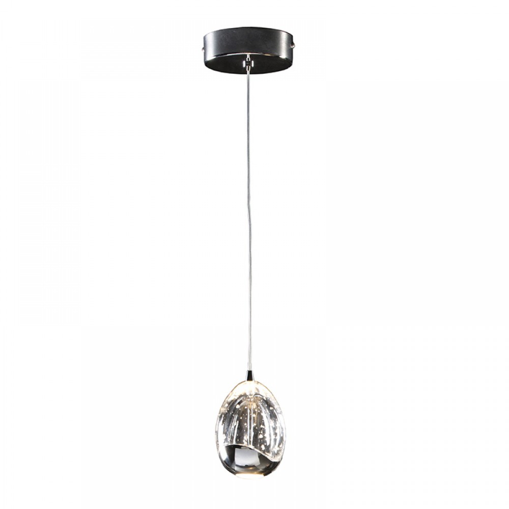 Lampara Led Rocio Cromo 1L Cristal Burbujas 784326