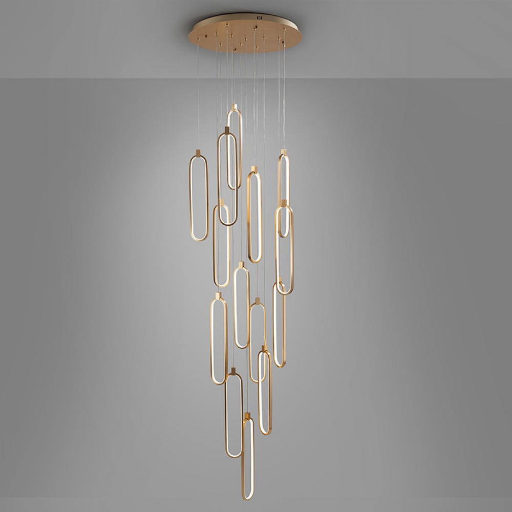 Lampara Colette 14 Luces Oro Rosa Dimable 787433D