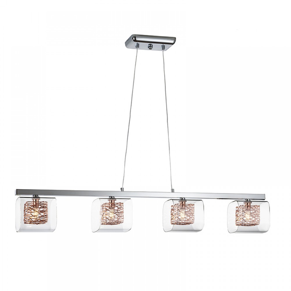 Lampara Led Lios Cromo Cobre Tulipas Cubicas 4 G9 6W 867012