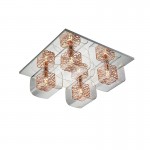 Plafon Led Lios Cuadrada Cromo Y Cobre 4 G9 6W 867234