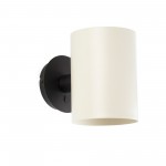 Faro Guadalupe Aplique Negro Pantalla Beige 20031-80