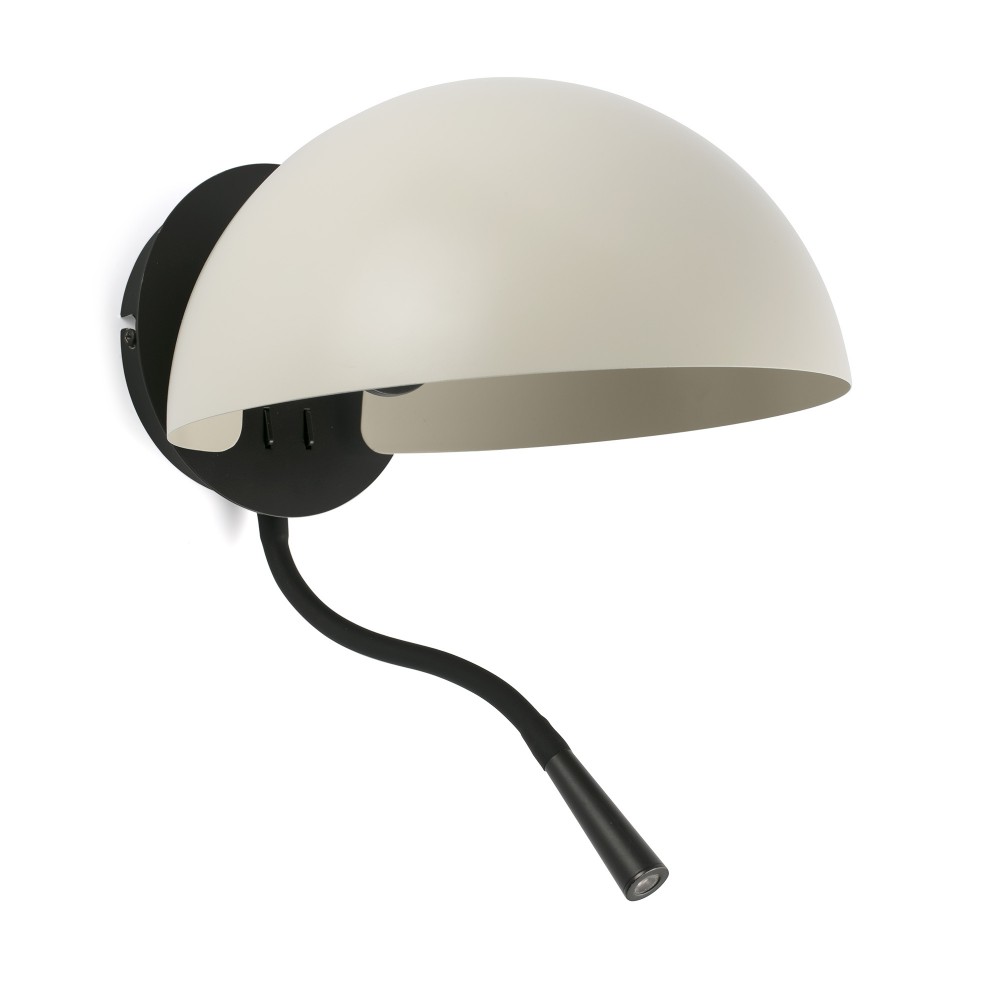 Faro Dominica Aplique Beige 1x E27  Lector Led 1w 3000k