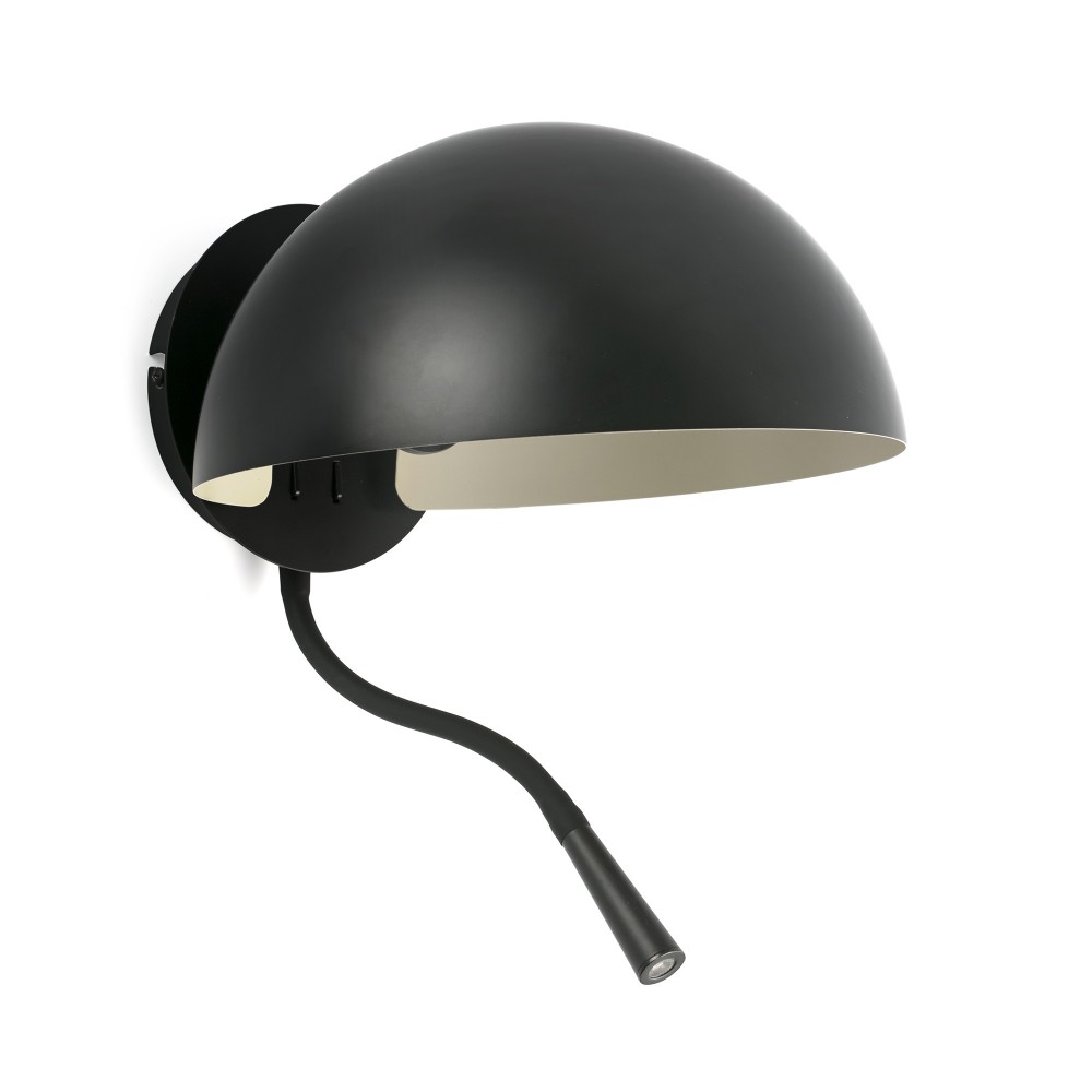 Faro Dominica Aplique Negro 1x E27 Lector Led 1w 3000k