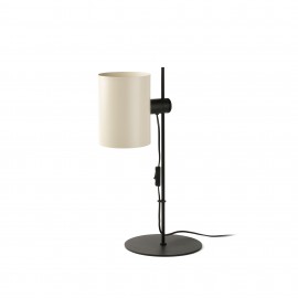 Faro Guadalupe Sobremesa Negra Pantalla Beige 1xE27 20033-80