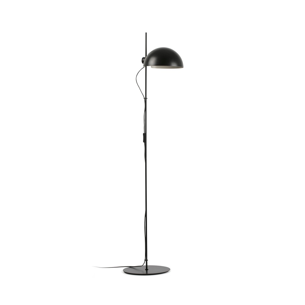 Faro Dominica Pie De Salon Pantalla Negra 1xe27