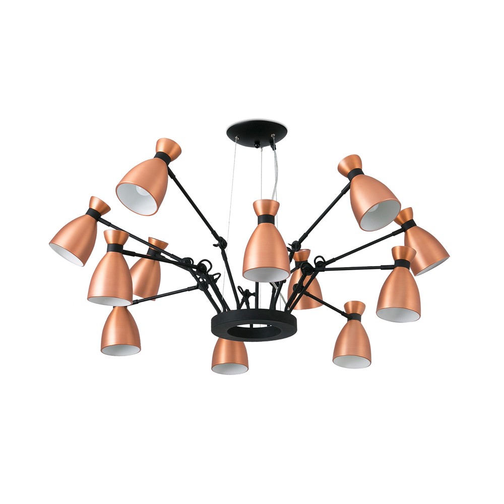 Faro Retro Colgante Cobre 12L E14 Max 20W 20047
