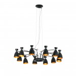 Faro Retro Colgante Negro-Cobre 12L E14 Max 20W 20048