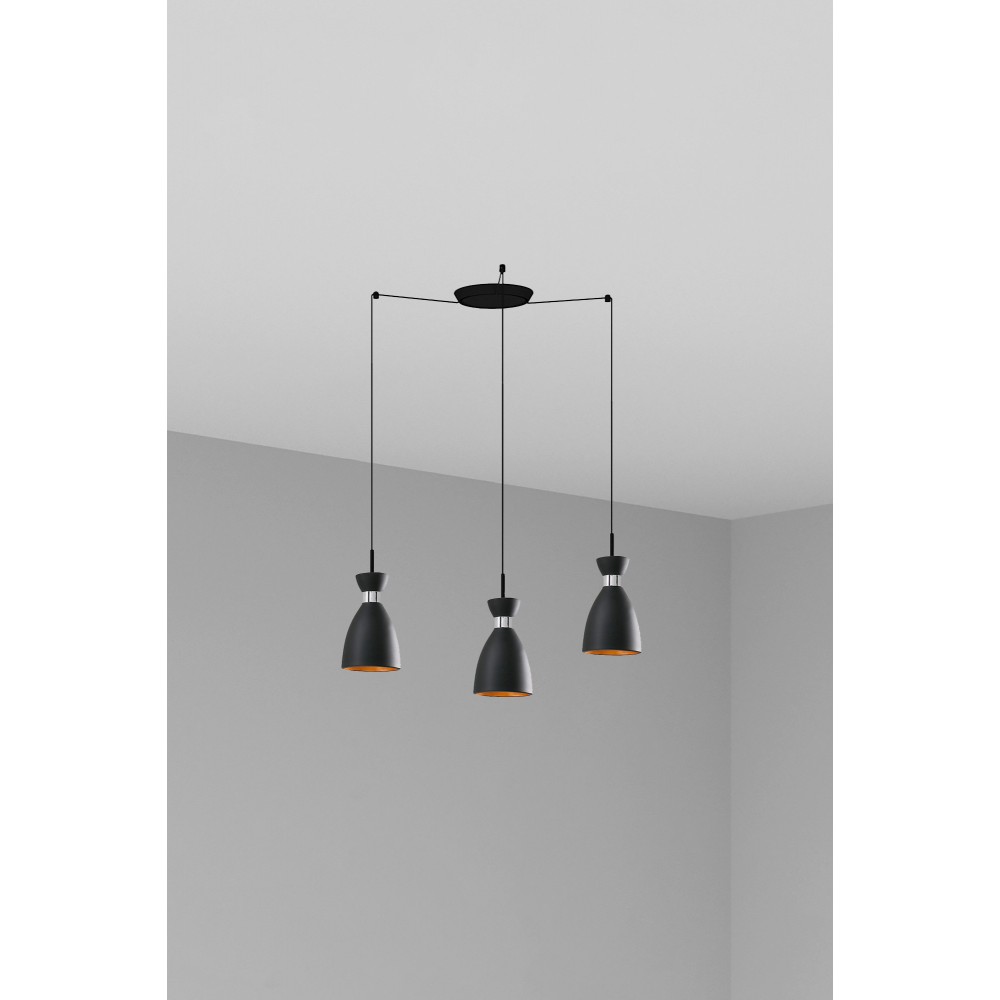 Faro Retro Colgante Negro-Cobre 1Xe14 20W 3L 20050-3L