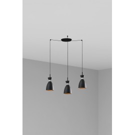 Faro Retro Colgante Negro-Cobre 1Xe14 20W 3L 20050-3L