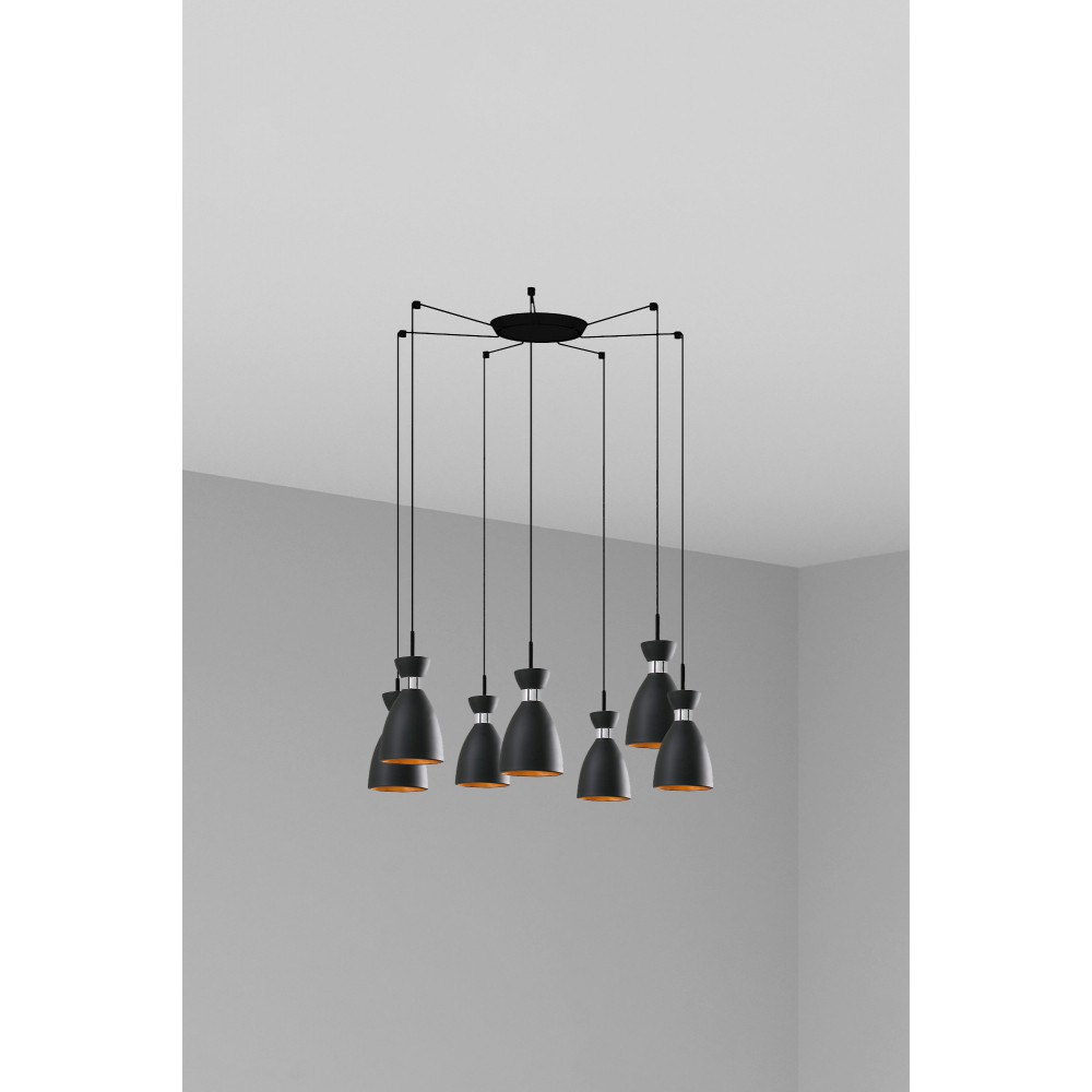 Faro Retro Colgante Negro-Cobre 1Xe14 20W 7L 20050-7L