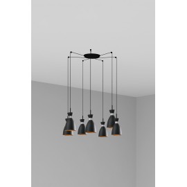 Faro Retro Colgante Negro-Cobre 1Xe14 20W 7L 20050-7L