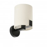 Faro Nila Aplique Negro Pantalla Blanco Roto 1xe27