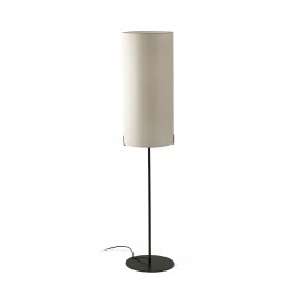 Faro Nila Pie De Salón Negro Pantalla L Blanco R. 1xe27