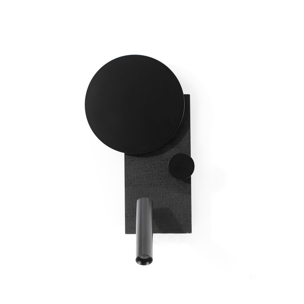 Faro Klee Aplique Dcho Negro Led10w Lector 3w 2700k Dim
