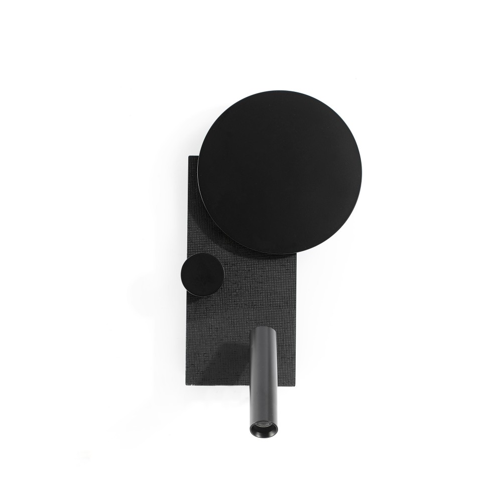 Faro Klee Aplique Izdo Negro Led10w Lector 3w 2700k Dim