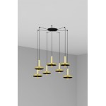 Faro Whizz Colgante Oro Satinado-Negro E27 60W 7L 20161-7L