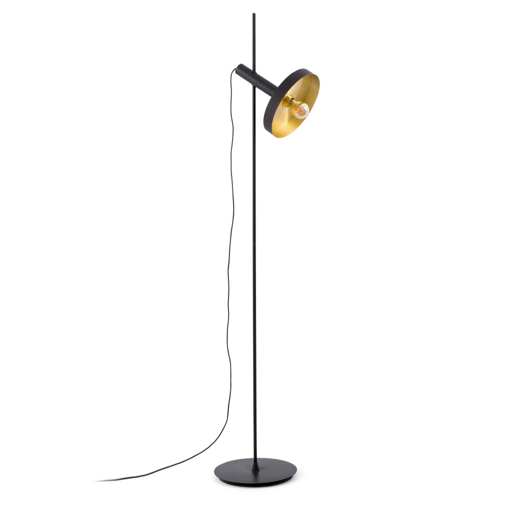 Faro Whizz Pie De Salon Con Pantalla Negrooro 1xE27 20164-95
