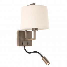 Faro Frame Aplique y Lector Led Oro Viejo Pantalla Be 20173-02