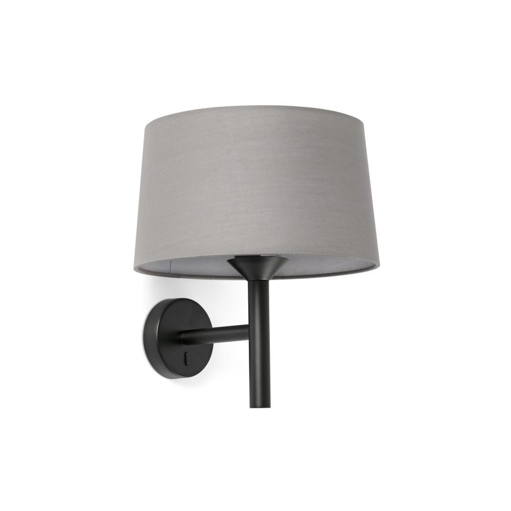 Faro Windsor Aplique Negro-Gris 20221-129