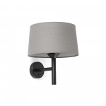 Faro Windsor Aplique Negro-Gris 20221-129