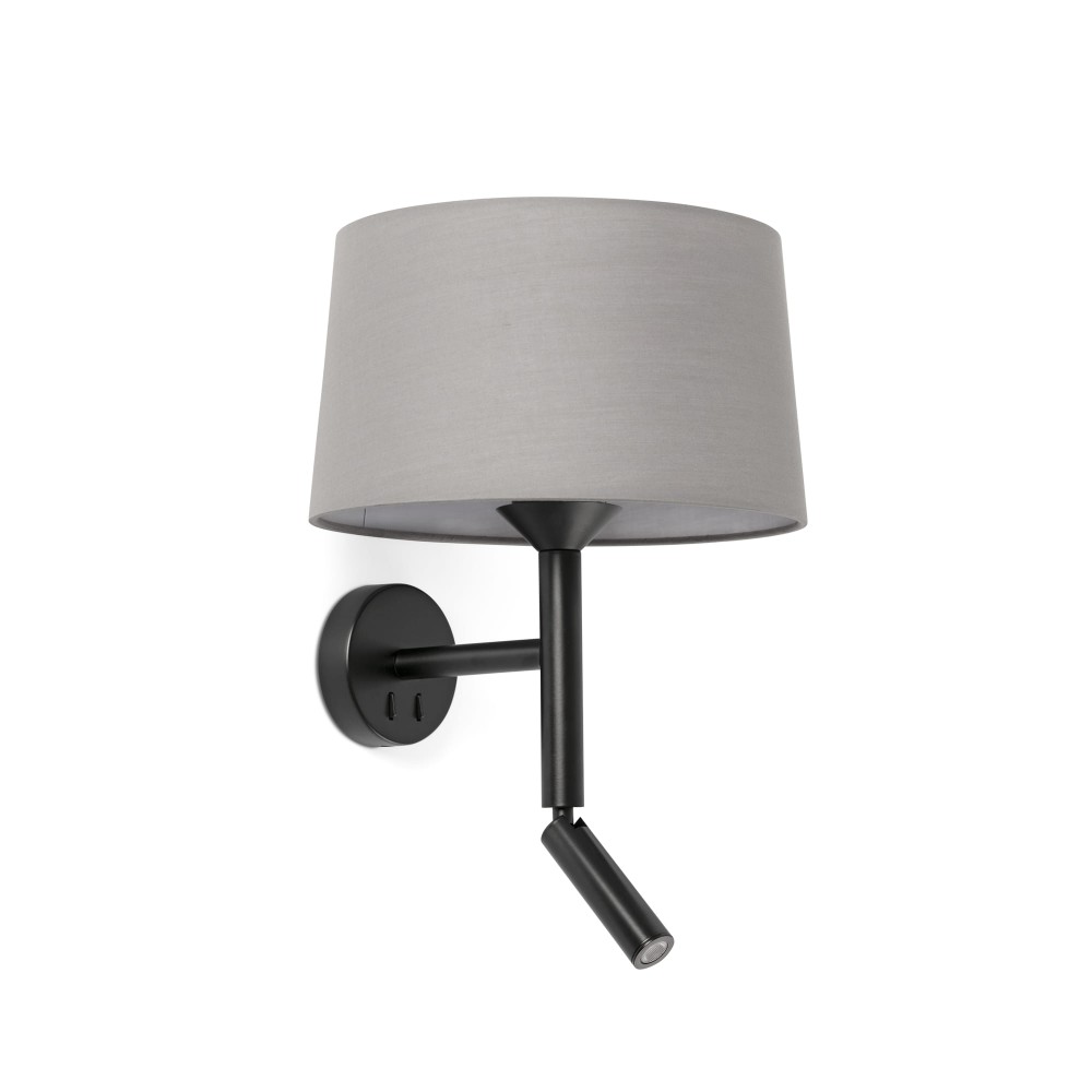 Faro Windsor Aplique Negro-Gris 20223-129