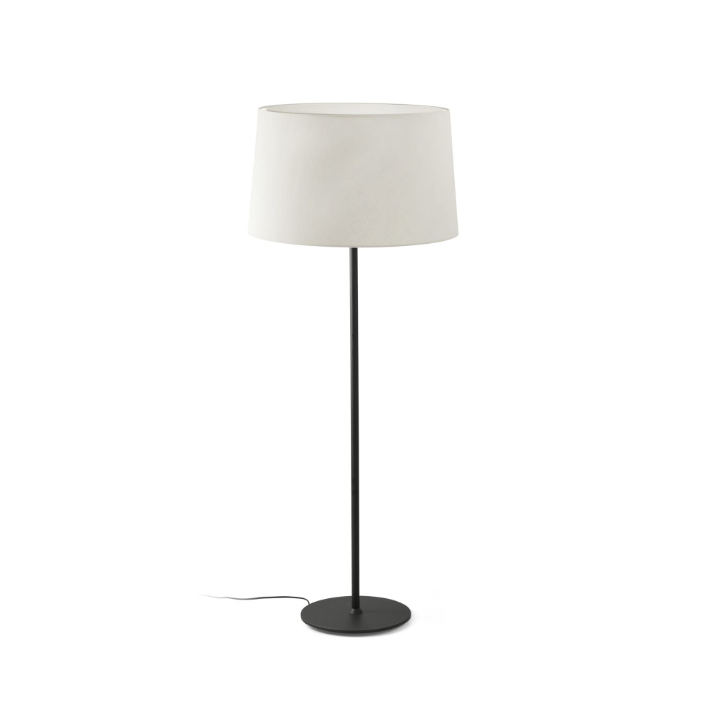 Faro Windsor Lampara De Pie Negra-Lino 20227-152