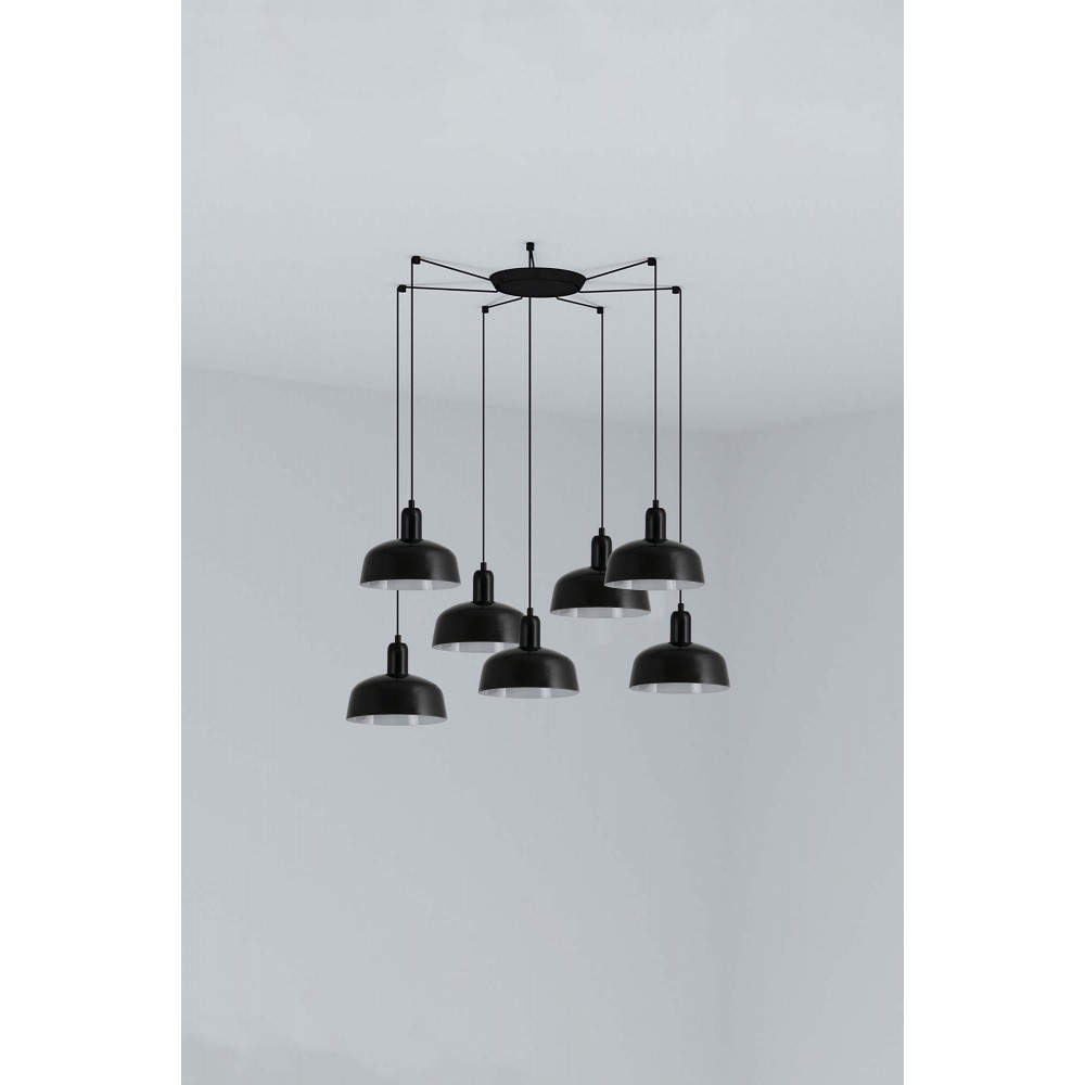 Faro Tatawin S Metal 7L Colgante Negra 20340-141-7L