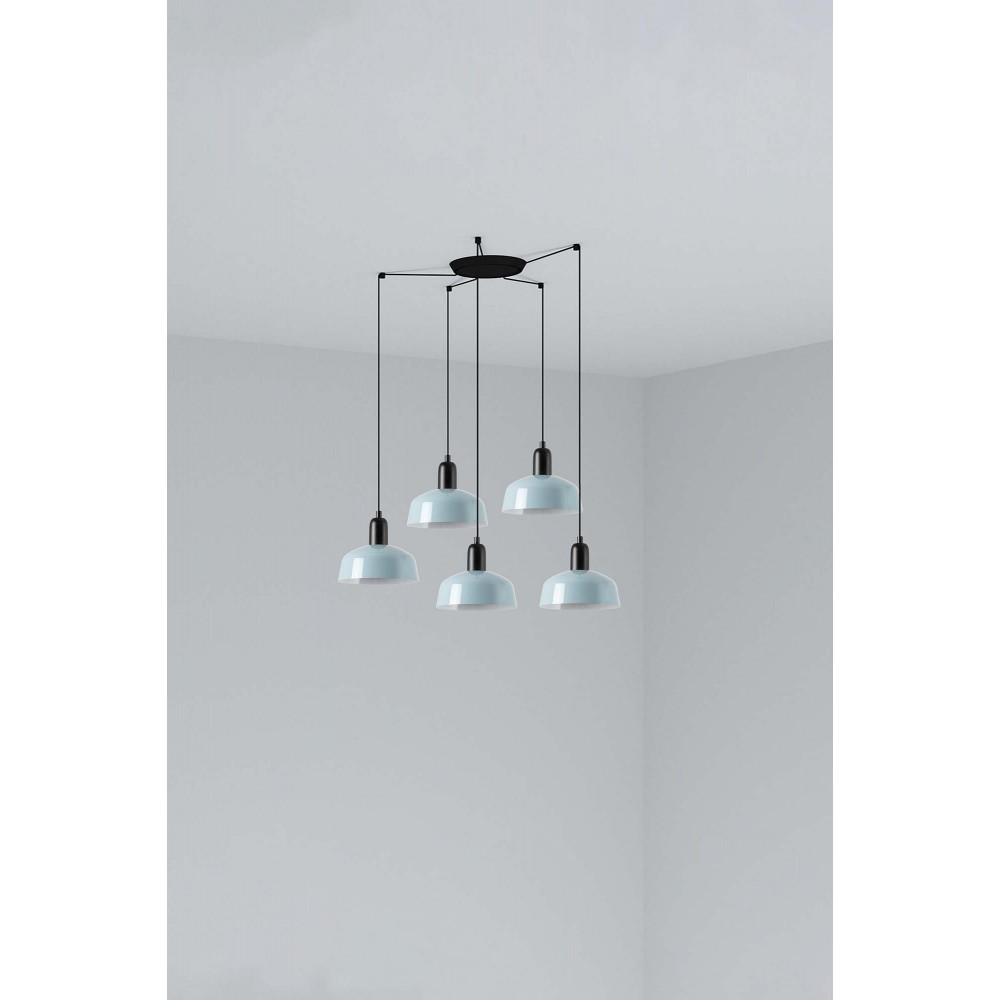 Faro Tatawin S Metal 5L Colgante Azul Gris Aceo 20340-142-5L