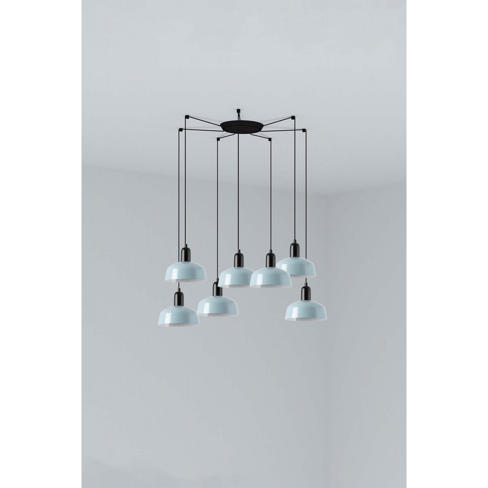 Faro Tatawin S Metal 7L Colgante Azul Gris Aceo 20340-142-7L