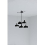 Faro Tatawin M Metal 5L Colgante Negra 20340-146-5L