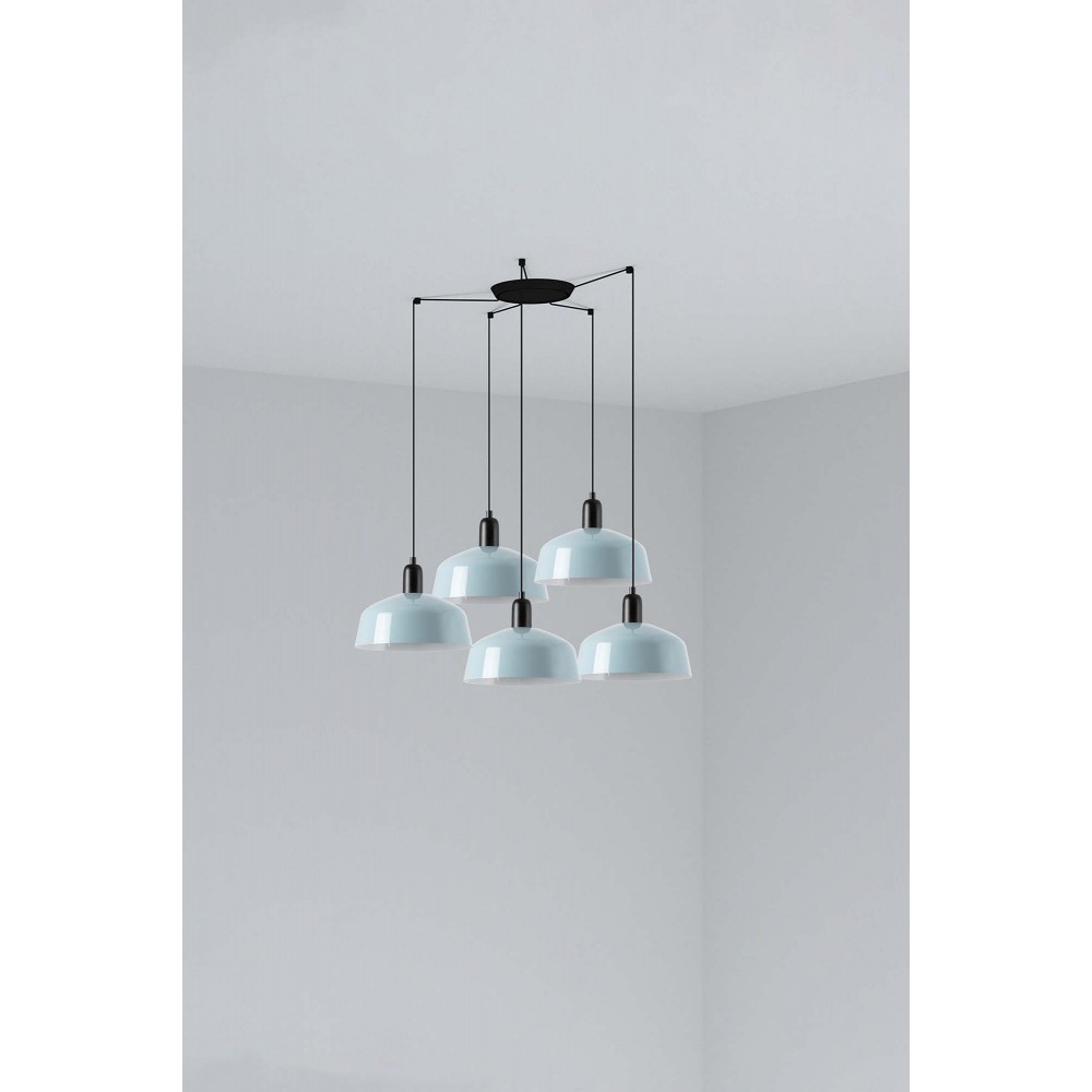 Faro Tatawin M Metal 5L Colgante Azul Gris Aceo 20340-147-5L