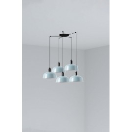 Faro Tatawin M Metal 5L Colgante Azul Gris Aceo 20340-147-5L