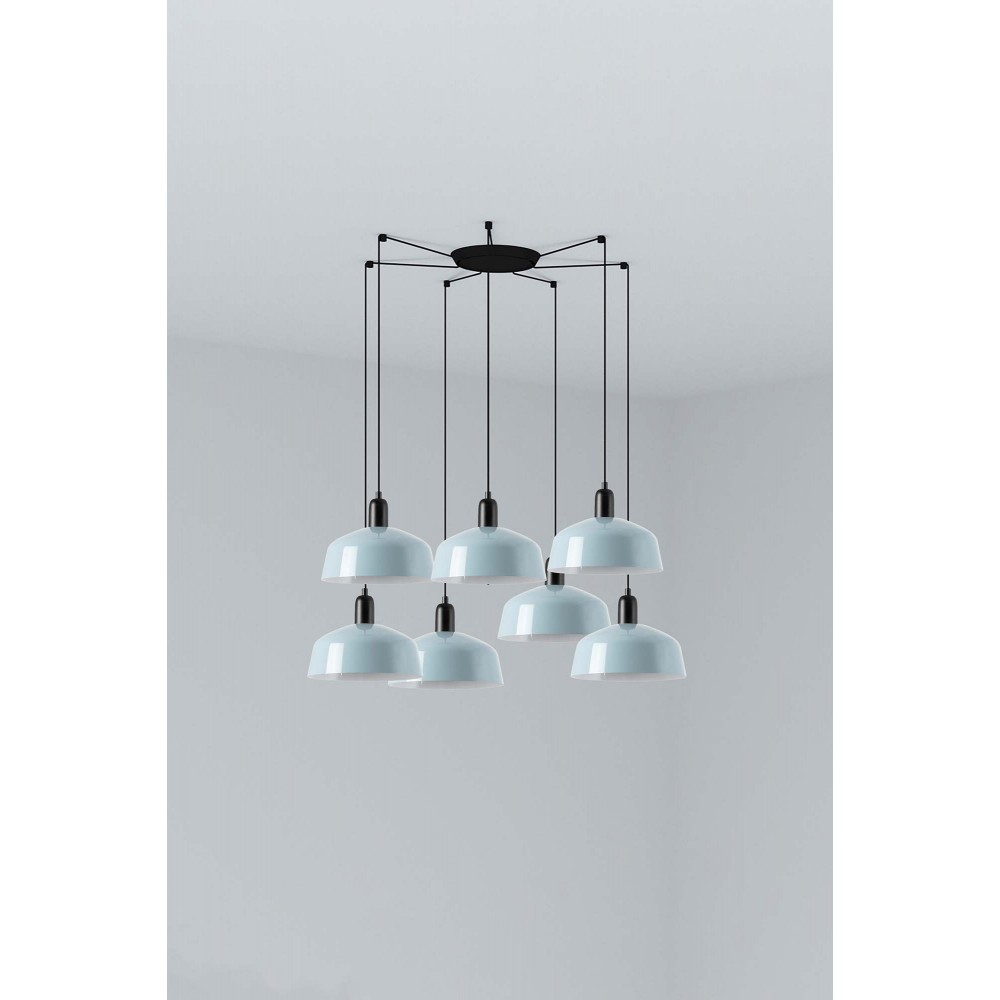 Faro Tatawin M Metal 7L Colgante Azul Gris Aceo 20340-147-7L