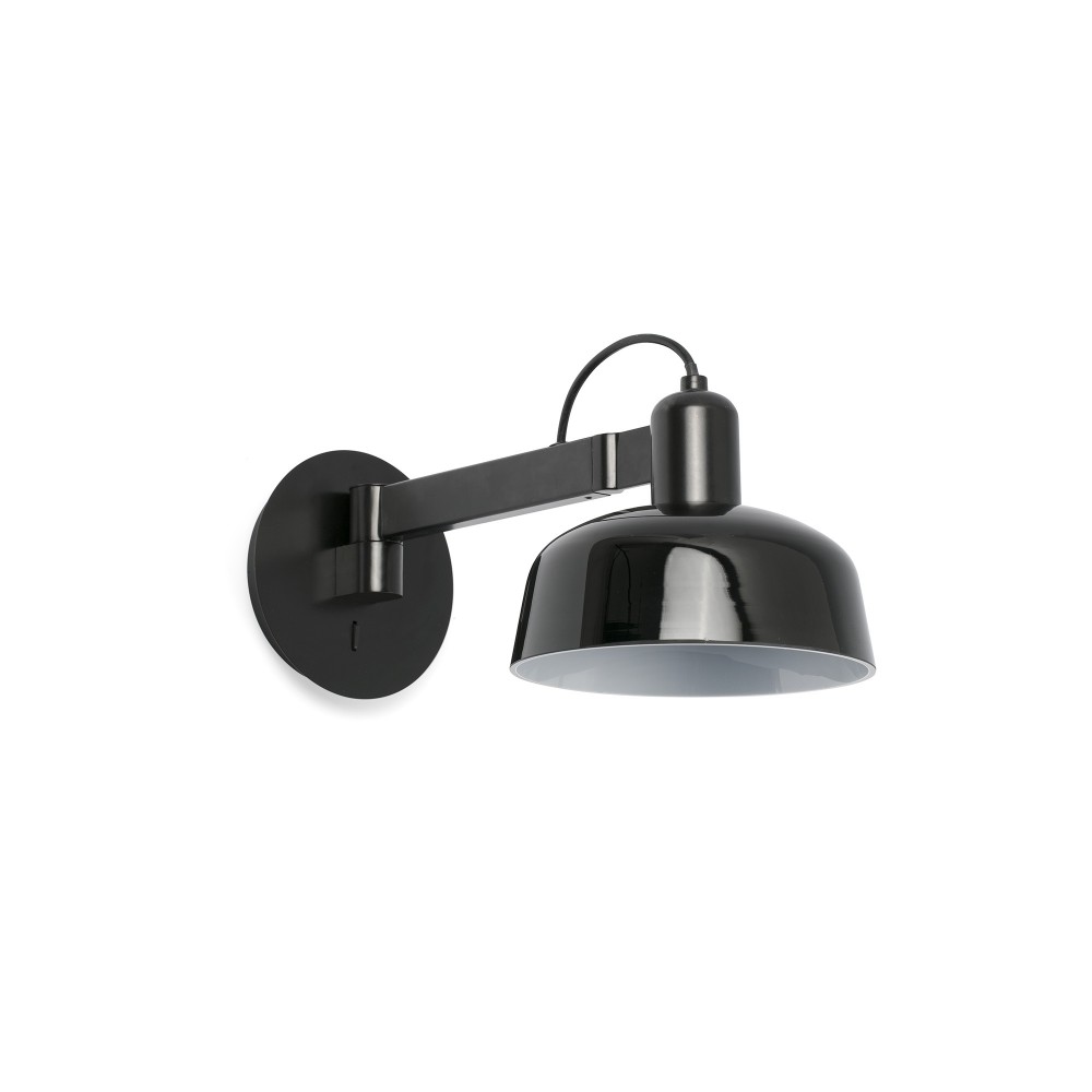 Faro Tatawin Aplique Brazo Pantalla Negra 1xe27