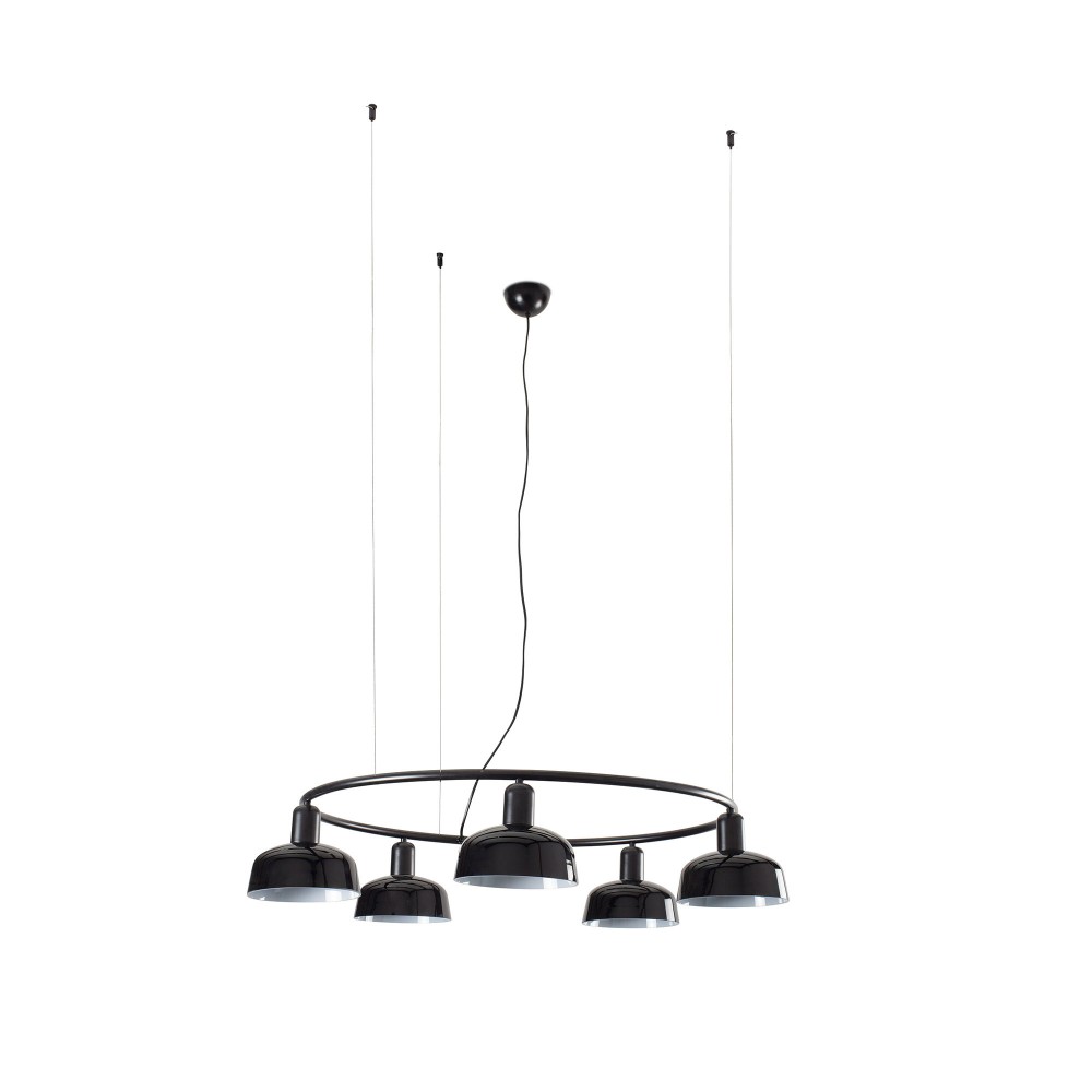 Faro Tatawin Colgante Circular Pantalla S Negra 5xe27