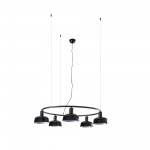 Faro Tatawin Colgante Circular Pantalla S Negra 5xe27