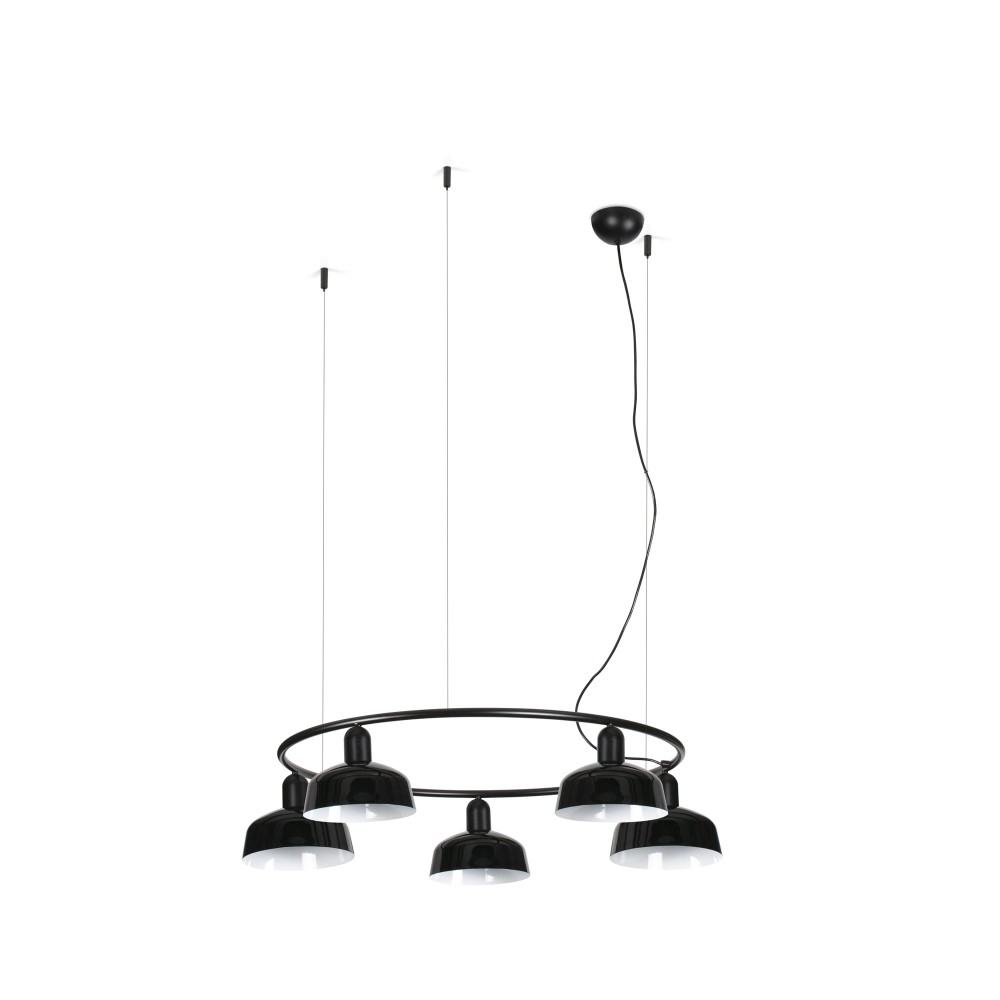 Faro Tatawin S Metal 5L Colgante Circular Negro 20343-141-5L