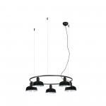 Faro Tatawin S Metal 5L Colgante Circular Negro 20343-141-5L