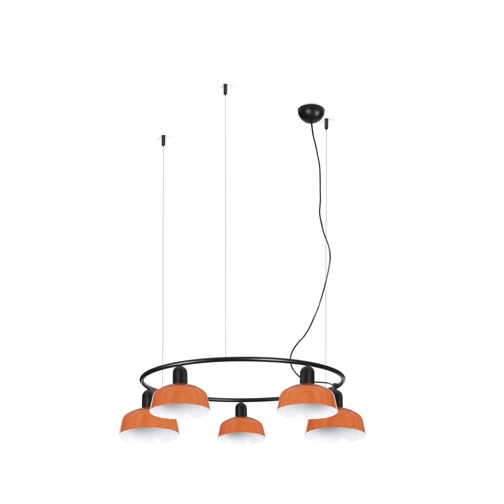 Faro Tatawin S Metal 5L Colgante Circular Naranja Rojizo 20343-143-5L