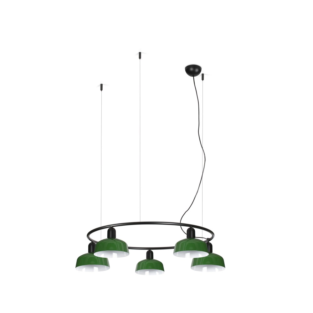 Faro Ventilador Tatawin S Metal 5L Colgante Circular Verde 20343-144-5L