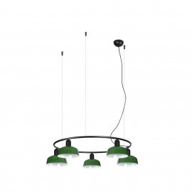 Faro Ventilador Tatawin S Metal 5L Colgante Circular Verde 20343-144-5L