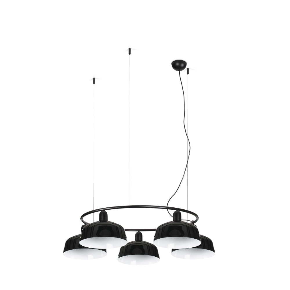 Faro Ventilador Tatawin M Metal 5L Colgante Circular Negro 20343-146-5L