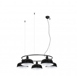 Faro Ventilador Tatawin M Metal 5L Colgante Circular Negro 20343-146-5L