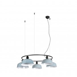 Faro Ventilador Tatawin M Metal 5L Colgante Circular Blanco 20343-147-5L