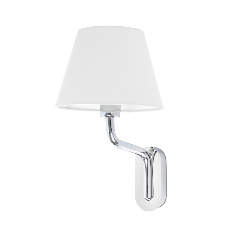 Faro Eterna Aplique Cromo E27 15W Pantalla Blanca 24005-10