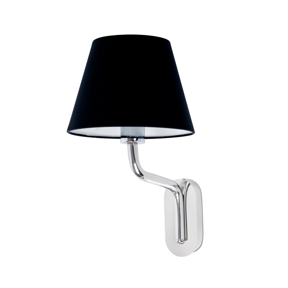 Faro Eterna Aplique Cromo E27 15W Pantalla Negra 24005-12
