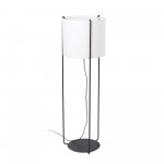 Faro Drum Pie De Salon Negro Pantalla Beige 1xE27 24023-33