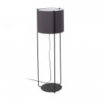 Faro Drum Pie De Salon Negro Pantalla Gris 1xE27 24023-34