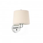 Faro Montreal Aplique Cromo Pantalla Beige 24031-02