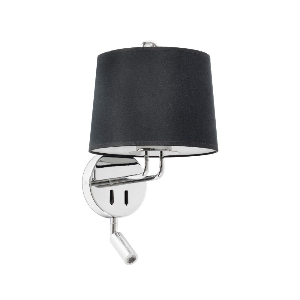 Faro Montreal Aplique y Lector Cromo Pantalla Negra 24033-03